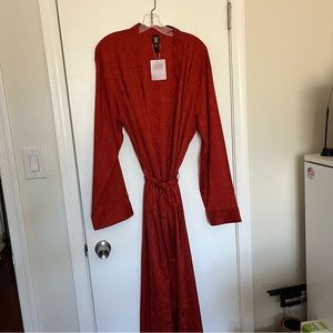 Savage Fenty X Satin Jacquard Long Robe Snakeskin Oversized Red Unisex